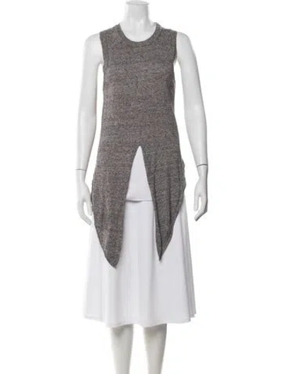 Pre-owned Brochu Walker Linen Crew Neck Sweater In White