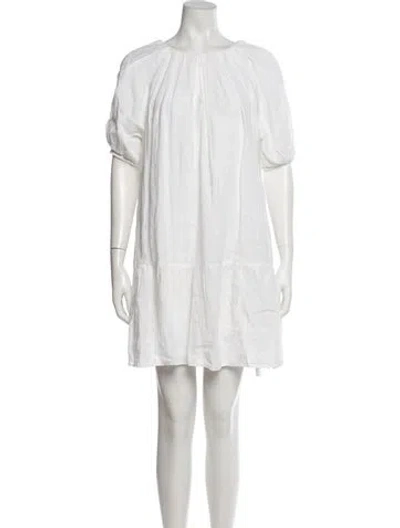 Pre-owned Brochu Walker Linen Knee-length Dress In White