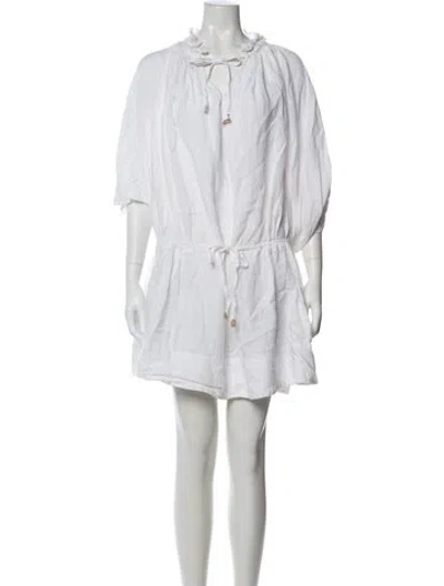 Pre-owned Brochu Walker Linen Mini Dress In White