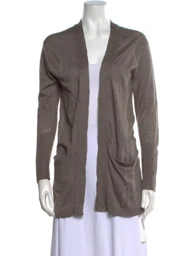Pre-owned Brochu Walker Linen Open Front Sweater In Neutral