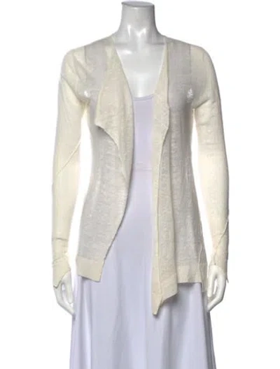 Pre-owned Brochu Walker Linen Open Front Sweater In Neutrals