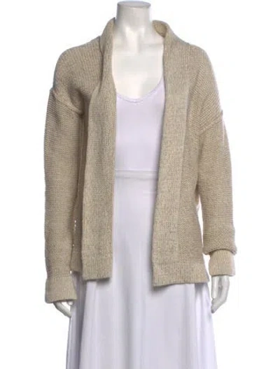 Pre-owned Brochu Walker Linen Open Front Sweater In Neutrals