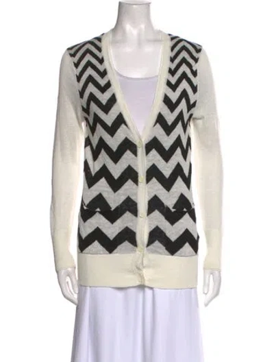 Pre-owned Brochu Walker Linen Striped Sweater In Neutral