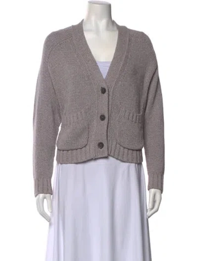 Pre-owned Brochu Walker Linen V-neck Sweater In Purple