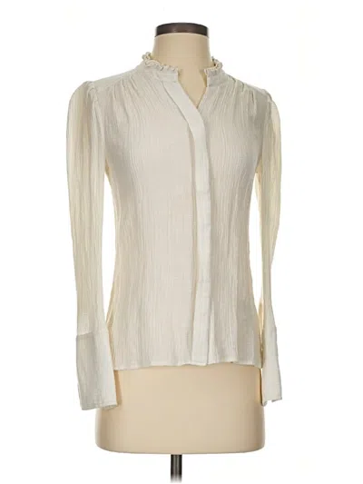 Pre-owned Brochu Walker Long Sleeve Blouse In Ivory