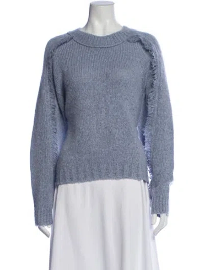 Pre-owned Brochu Walker Merino Wool Crew Neck Sweater W/ Tags In Blue