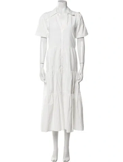 Pre-owned Brochu Walker Midi Length Dress In White