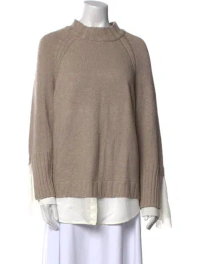 Pre-owned Brochu Walker Mock Neck Sweater In Neutral