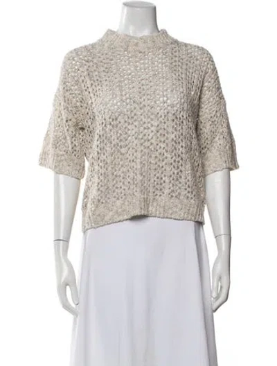 Pre-owned Brochu Walker Mock Neck Sweater In Neutrals