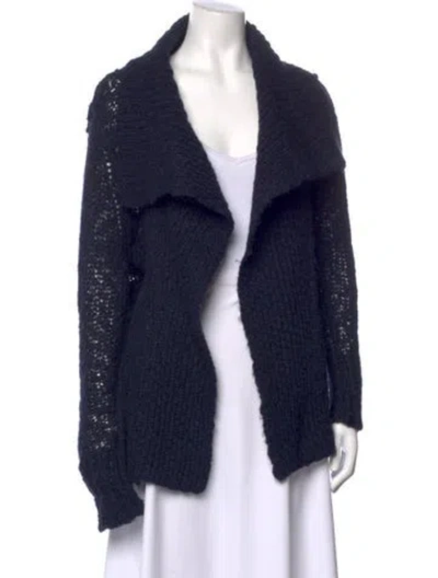 Pre-owned Brochu Walker Open Front Sweater In Blue