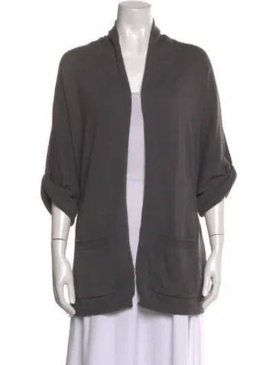 Pre-owned Brochu Walker Open Front Sweater In Gray