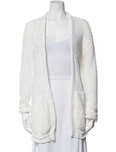 Pre-owned Brochu Walker Open Front Sweater In White