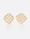 Brochu Walker Petite Fleur Pavé Diamond Stud Earrings In Yellow Gold With Diamonds