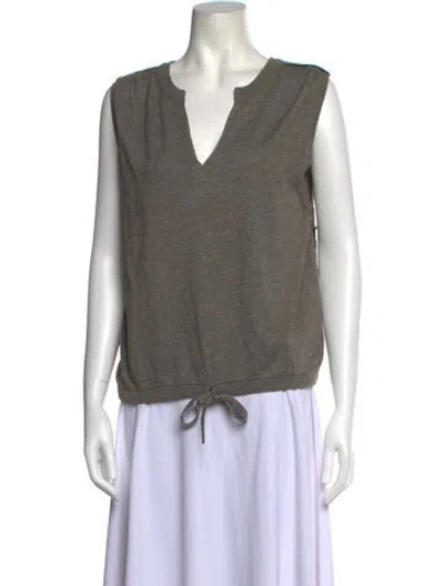 Pre-owned Brochu Walker Plunge Neckline Sweater In Gray