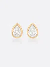 Brochu Walker Romance Pear Diamond Droplet Earrings In Yellow Gold With Diamonds