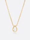 Brochu Walker Romance Pear Diamond Droplet Necklace In Yellow Gold With Diamonds