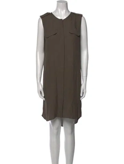 Pre-owned Brochu Walker Scoop Neck Knee-length Dress In Green
