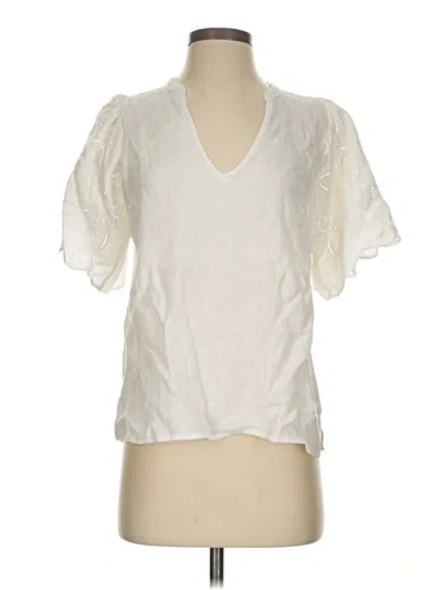 Pre-owned Brochu Walker Short Sleeve Blouse In White
