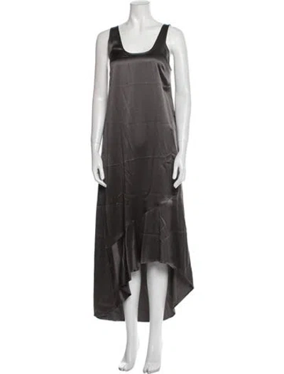 Pre-owned Brochu Walker Silk Long Dress In Gray