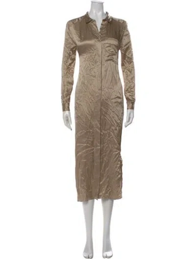 Pre-owned Brochu Walker Silk Long Dress In Neutral