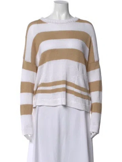 Pre-owned Brochu Walker Striped Bateau Neckline Sweater In Black