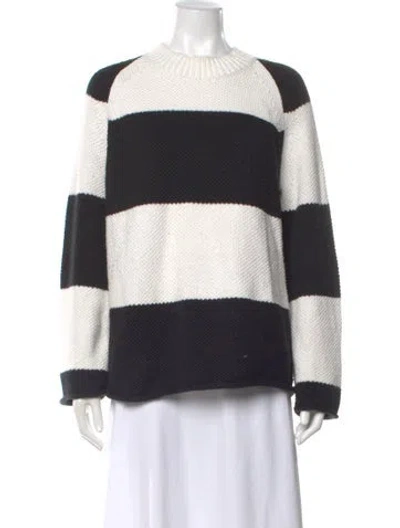 Pre-owned Brochu Walker Striped Crew Neck Sweater In Neutral