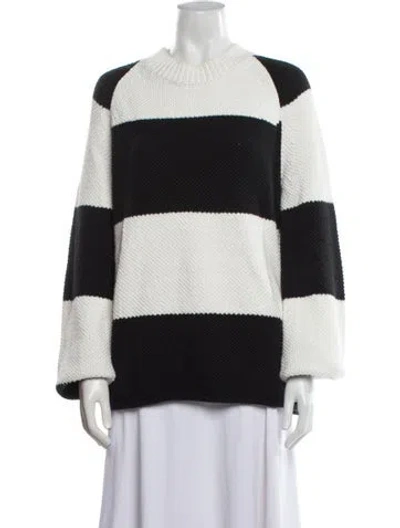 Pre-owned Brochu Walker Striped Mock Neck Sweater In Black