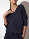 Brochu Walker The Allery V-neck Sweater In Baltic Metallic