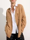 Brochu Walker The Andre Luxe Cashmere Shacket In Camel Mélange