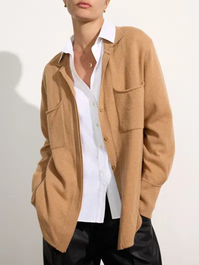 Brochu Walker The Andre Luxe Cashmere Shacket In Camel Mélange