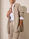Brochu Walker The Andre Luxe Cashmere Shacket In Light Chia Melange