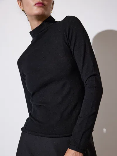 Brochu Walker The Anika Mock Neck Top In Black Onyx