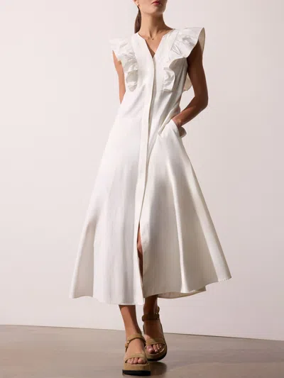 Brochu Walker The Aurora Ruffle Dress In Ivory