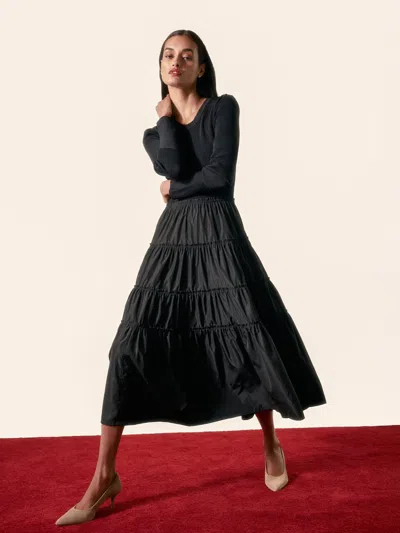 Brochu Walker The Ava Tiered Dress In Black Onyx Combo