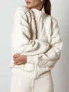 Brochu Walker The Avalon Bomber Cardigan In Ivory