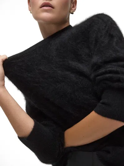 Brochu Walker The Brushed Cashmere Bright Crew In Black