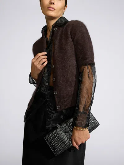 Brochu Walker The Brushed Cashmere Rhea Cardigan In Black
