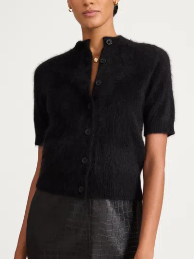 Brochu Walker The Brushed Cashmere Rhea Cardigan In Black