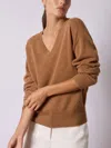 Brochu Walker The Ennes Ruched Cashmere Sweater In Brown