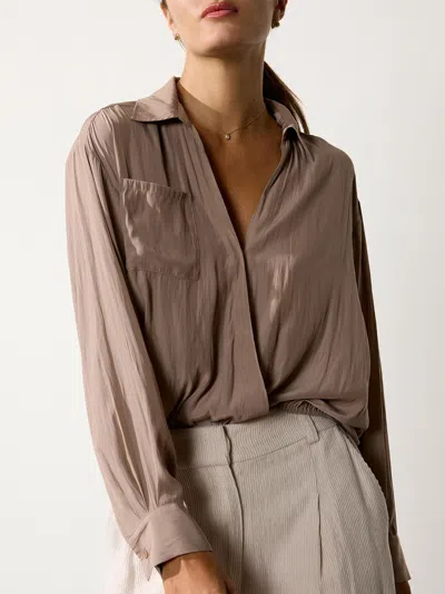 Brochu Walker The Enzo Blouse In Malva Taupe