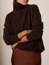 Brochu Walker The Everyday Cashmere Bright Crew In Carob Mélange