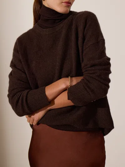 Brochu Walker The Everyday Cashmere Bright Crew In Carob Mélange