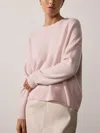 Brochu Walker The Everyday Cashmere Bright Crew In Rose Quartz