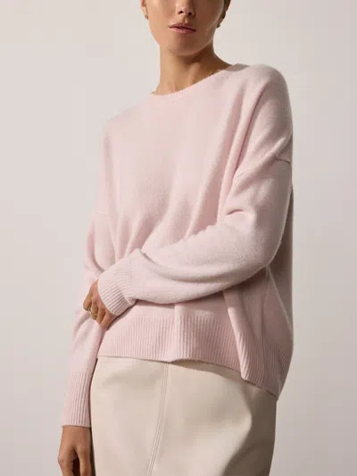 Brochu Walker The Everyday Cashmere Bright Crew In Rose Quartz