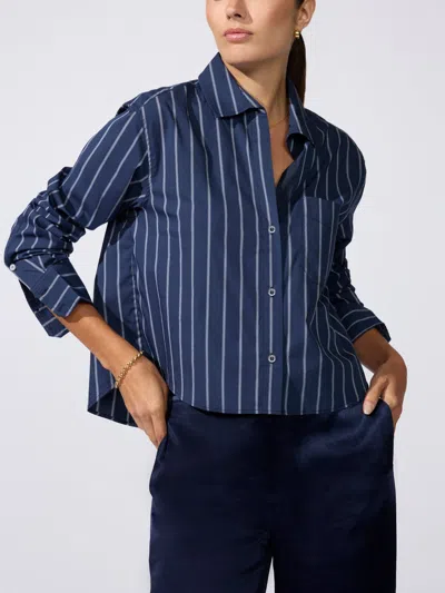 Brochu Walker The Everyday Cropped Shirt In Hartford Stripe