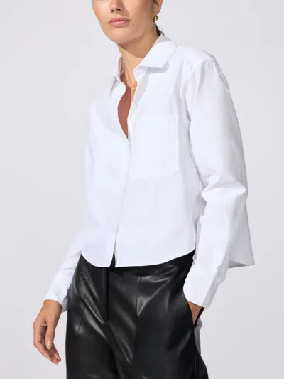 Brochu Walker The Everyday Cropped Shirt In Salt White