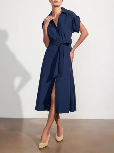 Brochu Walker Fia Striped Linen-cotton Midi Shirtdress In Navy