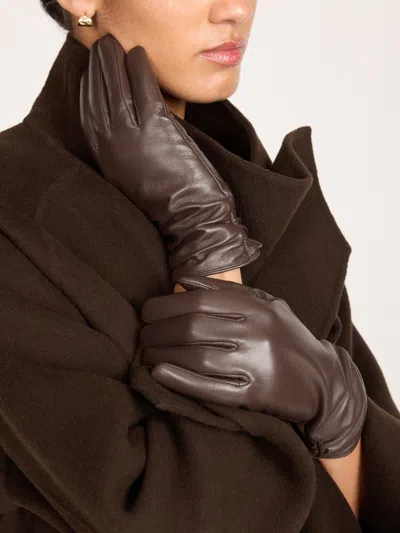 Brochu Walker The Gia Leather Gloves In Carob