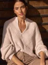 Brochu Walker The Grayson Cable Pullover In Silver Grey