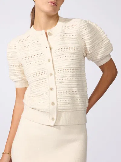Brochu Walker The Havana Multi Stitch Cardigan In Oatmeal Mélange
